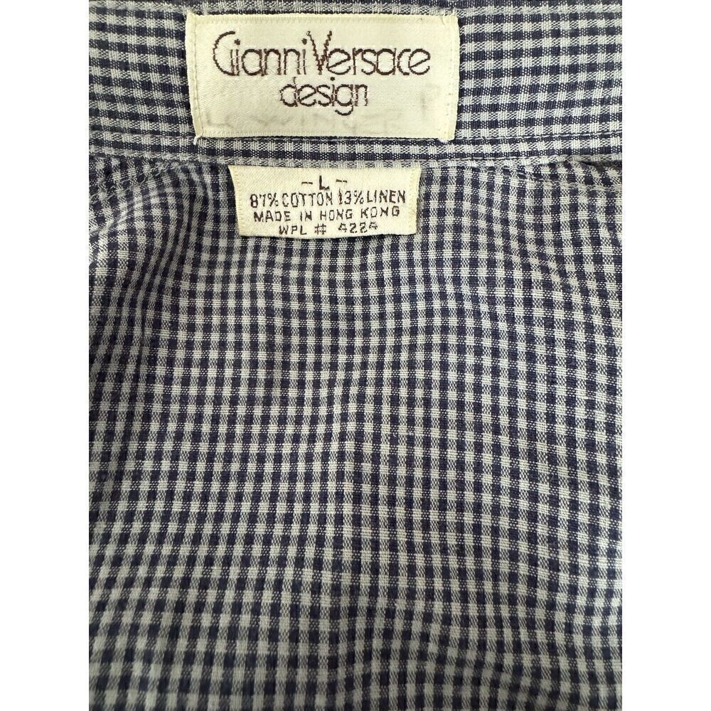 Gianni Versace Vintage Button Down Long Sleeve Cotton Linen Shirt Top Sz Large - Picture 5 of 5